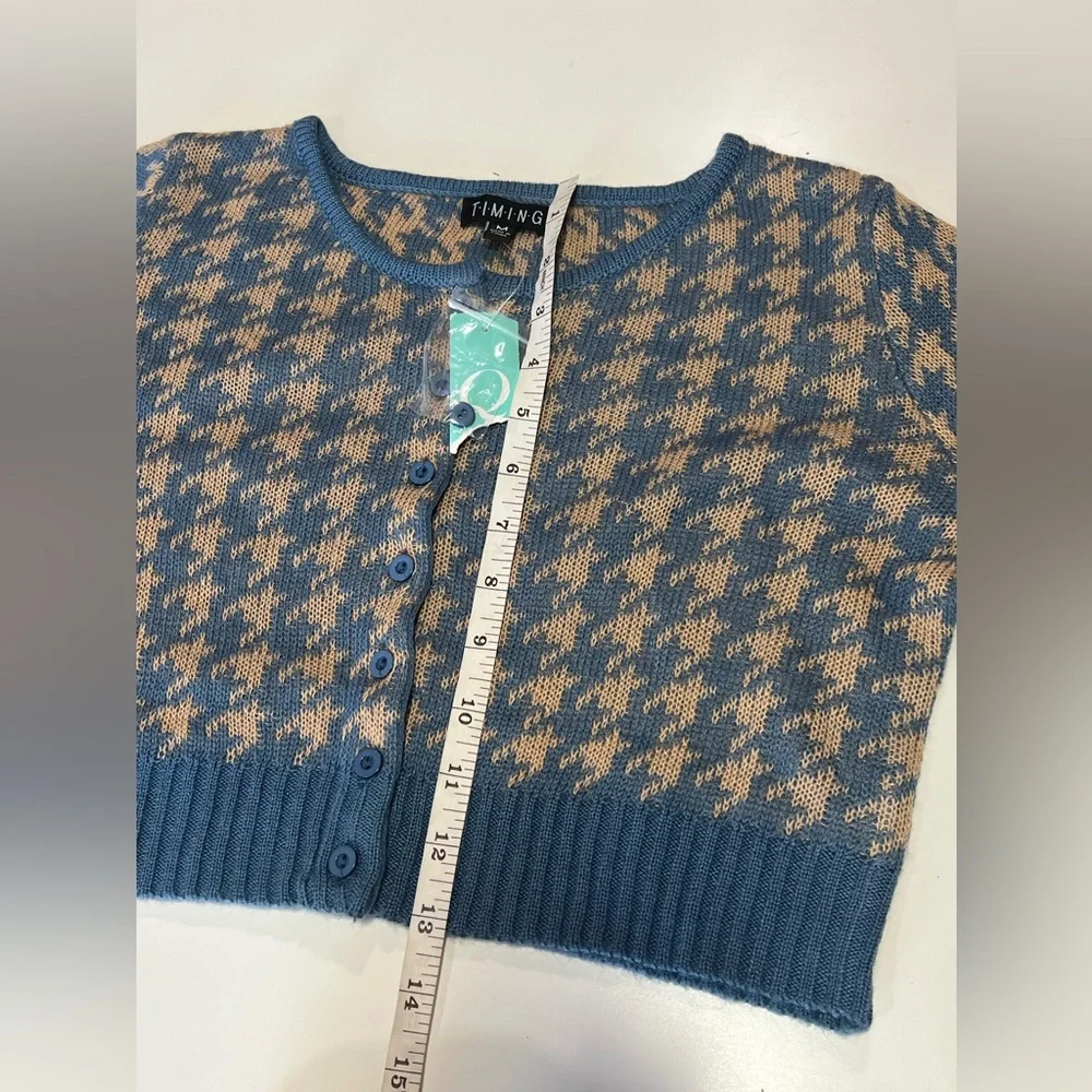Houndstooth pattern cropped cardigan